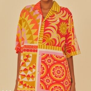 #22 NWT Farm Rio Adidas Farm Solar Kaleidoscope Top